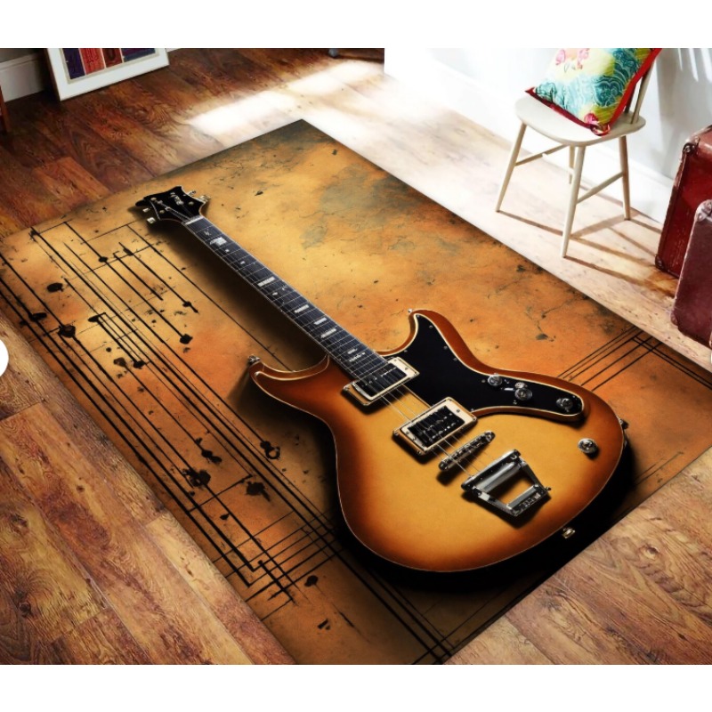 Guitar Print Music Theme Rug M - đánh giá và giá Commercial Printing Icon